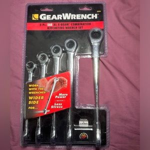 Gear Wrench 5 piece SAE XL X-Beam Combination. Ratcheting Wrench Set.